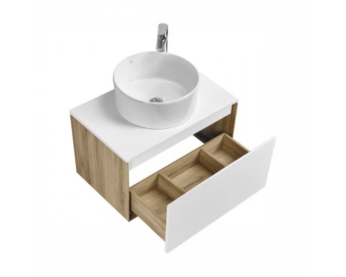 Тумба ЛИБЕРТИ 70, 1 ящ.,подв., дуб эльвезия/бел. гл-ц (под р-ну АДРИАНА 70,MILA 35,MILA 40,ОДРИ 42