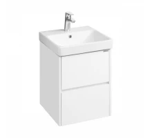Тумба СКАНДИ 45, подвесная, 2 ящ., белая матовая/белый глянец (под раковину АДРИАНА 45)