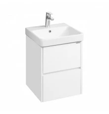 Тумба СКАНДИ 45, подвесная, 2 ящ., белая матовая/белый глянец (под раковину АДРИАНА 45)