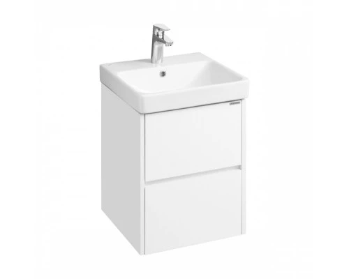 Тумба СКАНДИ 45, подвесная, 2 ящ., белая матовая/белый глянец (под раковину АДРИАНА 45)