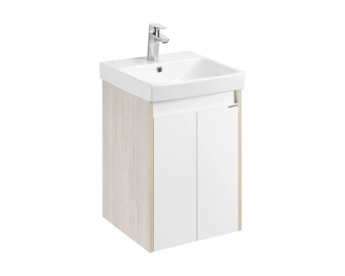 Тумба СКАНДИ DOORS 45, универс., 2 дв., белый глянец/дуб верона (под раковину АДРИАНА 45)