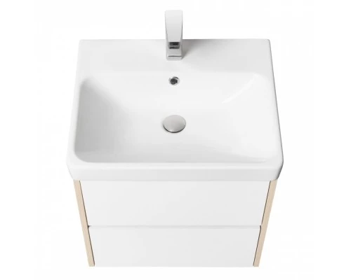 Тумба СКАНДИ 55, белая, дуб верона (под раковину АДРИАНА 55) 