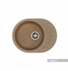 Мойка для кухни  Чезана 568x437x191 мм,круглая с крылом, терракот
