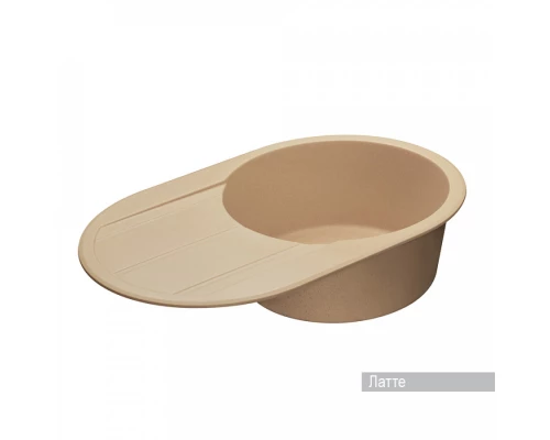 Мойка для кухни  Амира  780x500x211 мм, круглая с крылом, латте