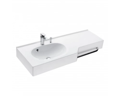 Раковина ОТЕЛЬ 2/1270, левая с навесами и диспенсором