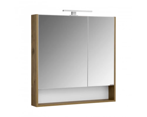 Зеркальный шкаф СКАНДИ 90, белый, дуб рустикальный