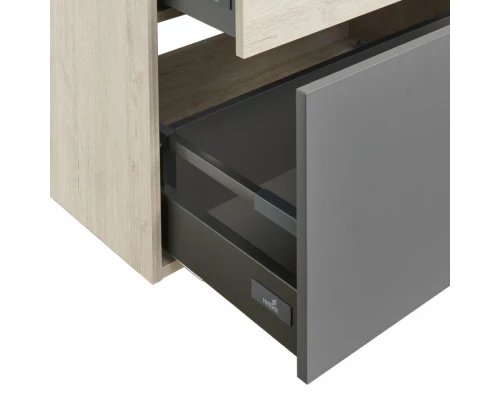 Тумба ЛОФТ УРБАН 100, серый графит, дуб орегон (под раковину MILA 40, MILA 35)
