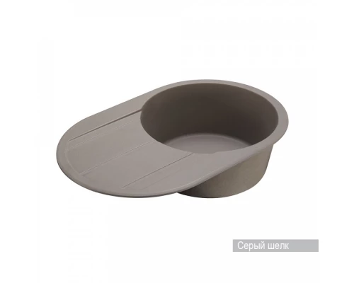 Мойка для кухни  Амира  780x500x211 мм, круглая с крылом, серый шелк