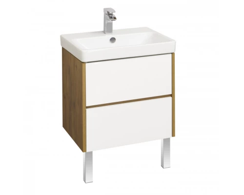 Тумба СКАНДИ 70, белая, дуб рустикальный (под раковину АДРИАНА 70) 