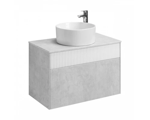 Тумба МАРБЛ 80, 2 ящ., слейт/белый матовый (под раковину MILA 35, MILA 40, ОДРИ Soft 42, ОДРИ Round 