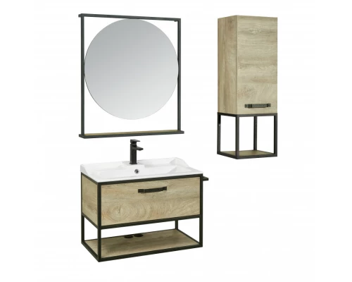 Тумба ЛОФТ ФАБРИК 80, дуб эндгрейн (под раковину ФАБИА 80, VICTORIA-N 80, ОДРИ)