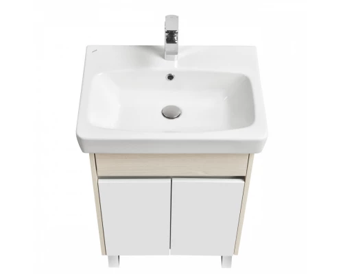 Тумба ВЕРДИ 60 Н, на ножках, белая, ясень фабрик (под раковину НЕО 60)