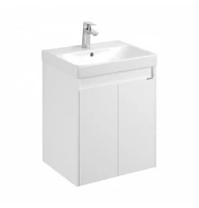 Тумба СКАНДИ DOORS 55, универс., 2 дв., белый глянец/белый матовый (под раковину АДРИАНА 55)