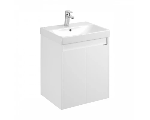 Тумба СКАНДИ DOORS 55, универс., 2 дв., белый глянец/белый матовый (под раковину АДРИАНА 55)