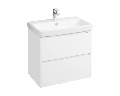 Тумба с раковиной СAQUATON СКАНДИ 70, подвесная, 2 ящ., белая матовая/белый глянец (раковина АДРИАНА 70)