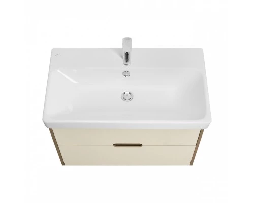 Тумба ОЛИВИЯ 80 подвесная, 2 ящ., бежевый/дуб веллингтон (под раковину АДРИАНА 80)