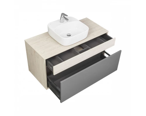 Тумба ЛОФТ УРБАН 100, серый графит, дуб орегон (под раковину MILA 40, MILA 35)