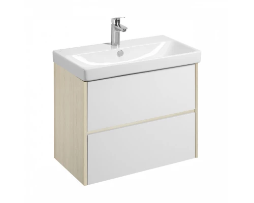 Тумба СКАНДИ 80, универс., 2ящ., белый/дуб верона (под раковину АДРИАНА 80)