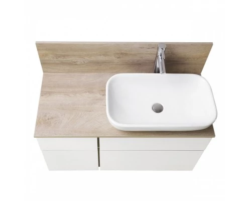 Тумба МИШЕЛЬ 100, дуб эндгрейн, белая (под раковину ОДРИ 42, MILA 350, ЛОЛА 60)