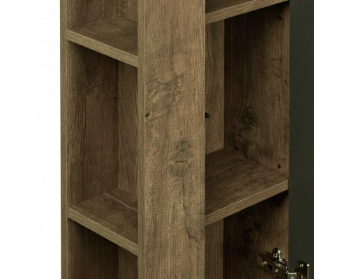 Шкаф-колонна ТЕРРА 35, подвесная, одностворчатый, дуб кантри, антрацит