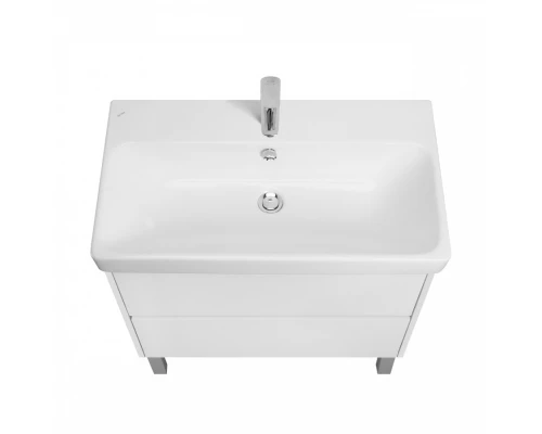 Тумба СКАНДИ 80, универс., 2ящ., белый матовый/белый глянец (под раковину АДРИАНА 80)