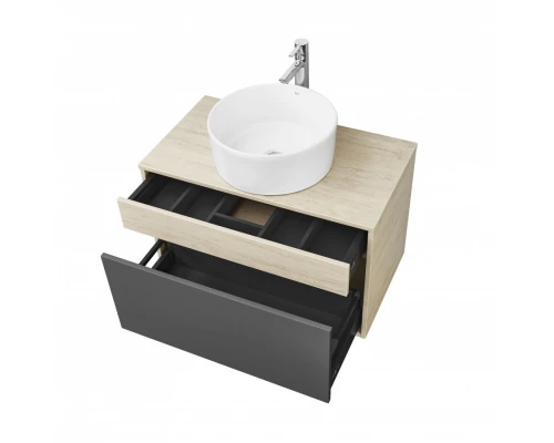 Тумба ЛОФТ УРБАН 80, серый графит, дуб орегон (под раковину MILA 35, MILA 40, ОДРИ 42)