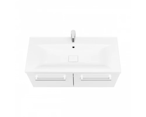 Тумба МАДРИД 100 М, 2 ящика, белая (под раковину АЙРИС 100, АЙРИС М 100, ПРЕМЬЕР 100, ПРЕМЬЕР М 100)