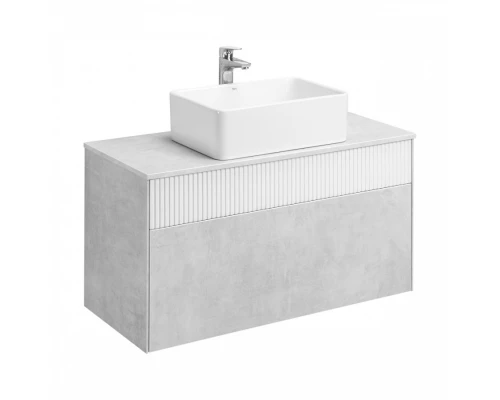 Тумба МАРБЛ 100, 2 ящ., слейт/белый матовый (под раковину MILA 35, MILA 40, ОДРИ Soft 42, ОДРИ Round