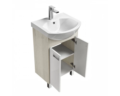 Тумба БЕККА 50, белая, дуб сомерсет (под раковину СМАЙЛ 50)
