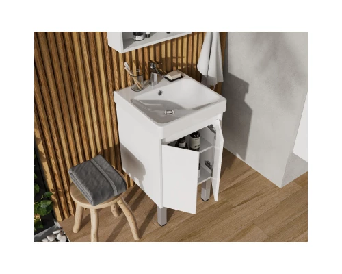 Тумба с раковиной AQUATON Сканди Doors 45 1A2787K0SD010 белый глянец/белый матовый