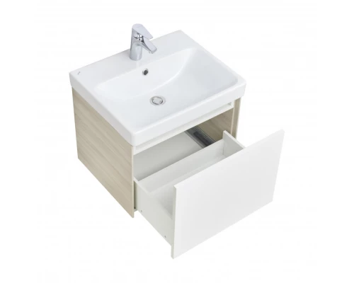 Тумба АСТИ 55, подвесная, белый, ясень шимо (под раковину АДРИАНА 55)