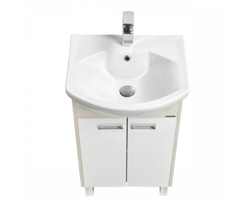 Тумба БЕККА 50, белая, дуб сомерсет (под раковину СМАЙЛ 50)