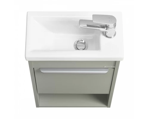 Тумба с раковиной AQUATON Хоуп 40 подвесная, 1 ящик, хаки