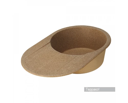 Мойка для кухни  Амира  780x500x211 мм, круглая с крылом, терракот