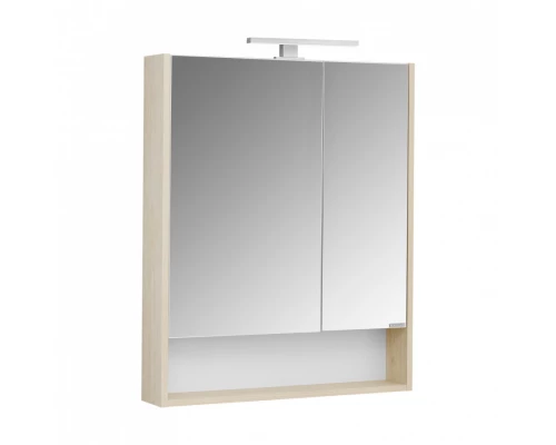 Зеркальный шкаф СКАНДИ 70, белый, дуб верона