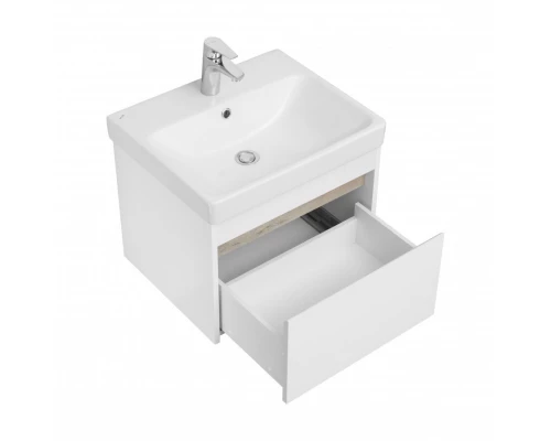 Тумба МАРТИ 55, подвесная, белая, ясень шимо (под раковину АДРИАНА 55)