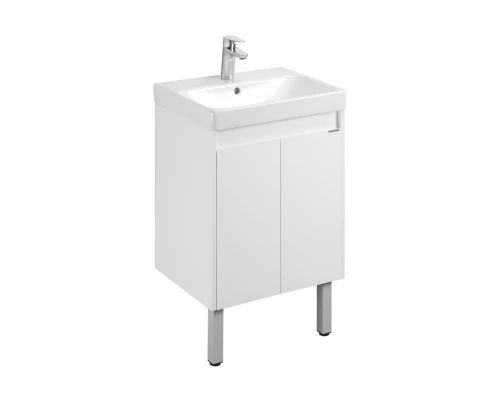 Тумба СКАНДИ DOORS 55, универс., 2 дв., белый глянец/белый матовый (под раковину АДРИАНА 55)