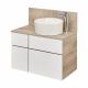 Тумба МИШЕЛЬ 80, дуб эндгрейн, белая (под раковину ОДРИ 42, MILA 350, ЛОЛА 60)