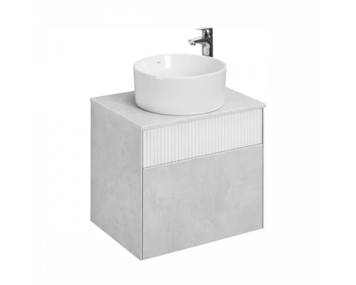 Тумба МАРБЛ 60, 2 ящ., слейт/белый матовый (под раковину MILA 35, MILA 40, ОДРИ Soft 42)