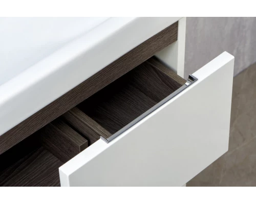 Тумба РЕНЕ 60, белая, грецкий орех (под раковину МИРАНДА 60) 