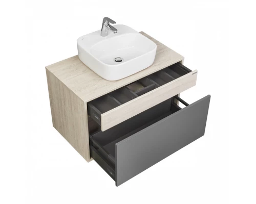 Тумба ЛОФТ УРБАН 80, серый графит, дуб орегон (под раковину MILA 35, MILA 40, ОДРИ 42)