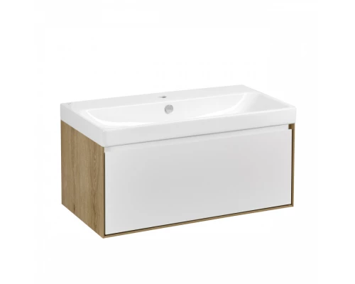 Тумба ЛИБЕРТИ 90,1ящ.,подвесн.,дуб эльвезия/бел.глян. (под рак-ну АДРИАНА 90,MILA 35,MILA 40,ОДРИ 42