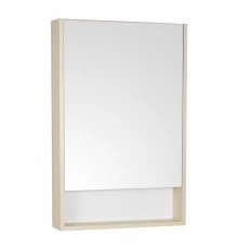 Зеркальный шкаф СКАНДИ 55, белый, дуб верона