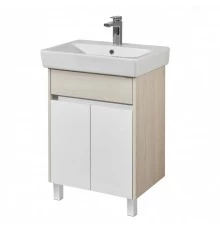Тумба ВЕРДИ 60 Н, на ножках, белая, ясень фабрик (под раковину НЕО 60)