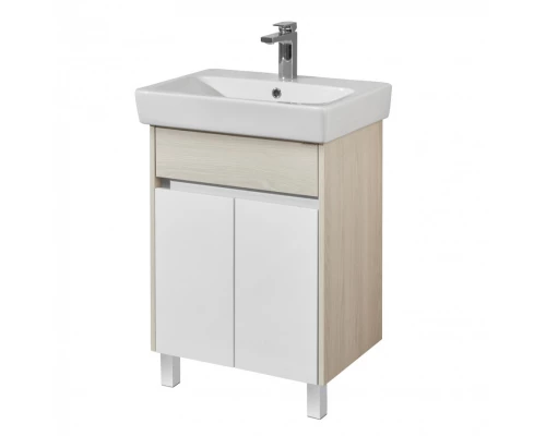 Тумба ВЕРДИ 60 Н, на ножках, белая, ясень фабрик (под раковину НЕО 60)