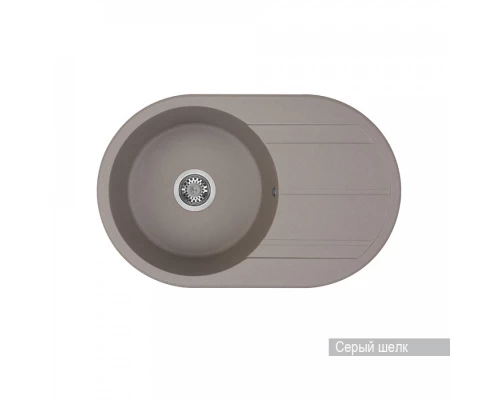 Мойка для кухни  Амира  780x500x211 мм, круглая с крылом, серый шелк