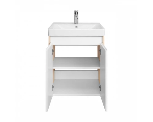 Тумба СКАНДИ DOORS 55, универс., 2 дв., белый глянец/дуб верона (под раковину АДРИАНА 55)