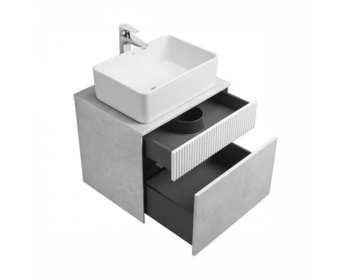 Тумба МАРБЛ 60, 2 ящ., слейт/белый матовый (под раковину MILA 35, MILA 40, ОДРИ Soft 42)