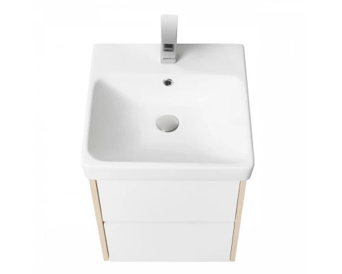 Тумба СКАНДИ 45, подвесная, белая, дуб верона (под раковину АДРИАНА 45)
