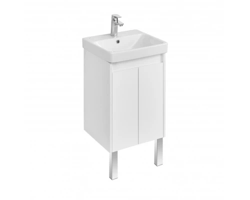 Тумба СКАНДИ DOORS 45, универс., 2 дв., белый глянец/белый матовый (под раковину АДРИАНА 45)